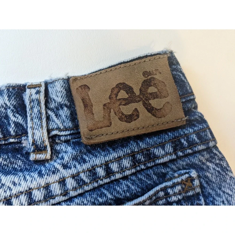 Vintage 1980 Lee Acid Wash Denim Jeans 33 x 30 Union Made Cotton USA 11454 B410